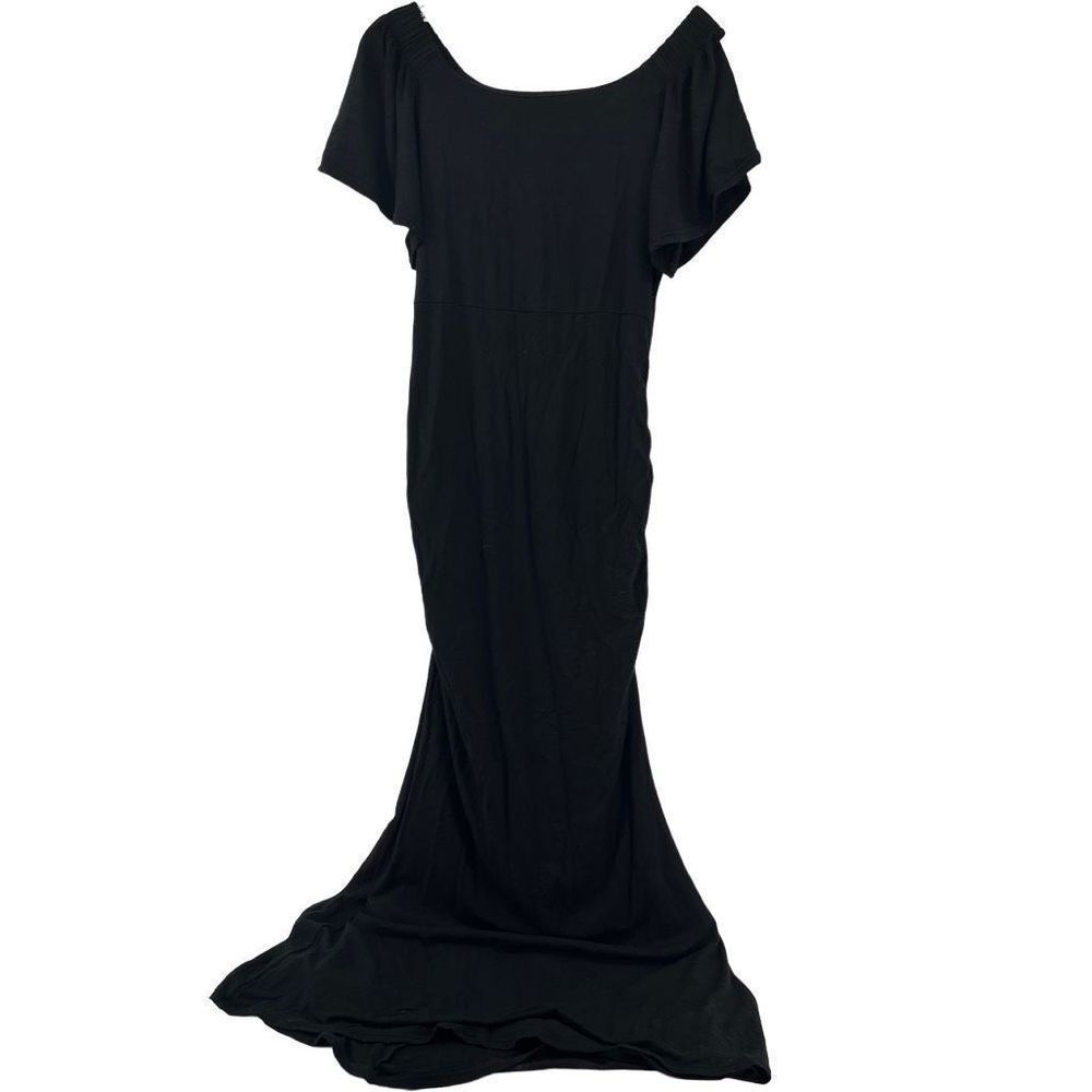 Kimi + Kai Maternity Gown Off Shoulder Black‎ Maxi Dress Abigail Formal Size M